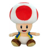 Boneco Pelucia Toad Super Mario Cogumelo Jogo 18cm