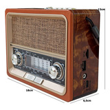 Radio Am Fm Parlante Usb Retro Recargable Baterías ¡ Mp3! Color Negro Dc 5v