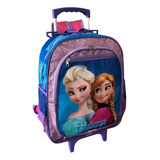 Mochila Escolar Ana E Elsa Frozen Brilho Rodinha G Meninas