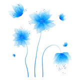 Pegatinas De Pared De Flores Azules Creativas Pegatinas...