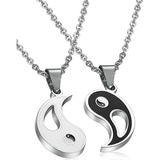 Fibo Steel, Collar Con Colgante De Yin Yang De 2 Piezas, De 