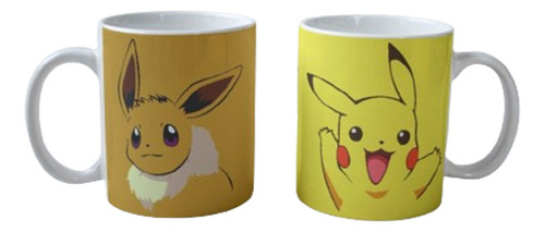 Set 2 Tazas Pokemon Eevee Pikachu Pokeball