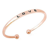 Pulsera Brazalete Love Amor Amistad Calidad Moda Color Rosa Gold Diámetro 6 Cm