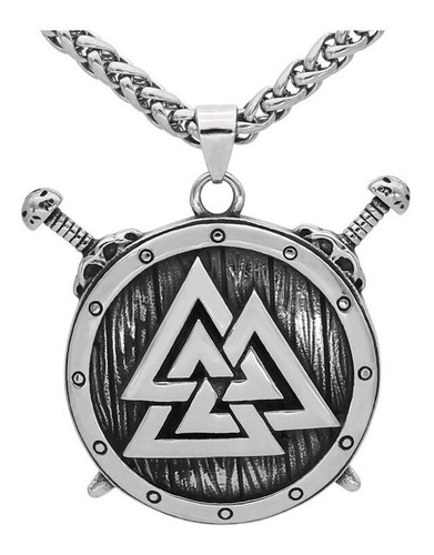 Collar Vikingo Valknut Espada Odin Acero Inoxidable Hombre