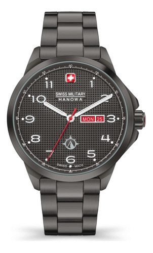 Reloj Swiss Military Smwgh2100341 Para Hombre Cristal Zafiro Color De La Malla Negro Color Del Bisel Negro Color Del Fondo Gris