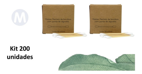 Cotonete Bambu Natural Ecologico Higiene Biodegradavel 200un