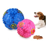 Brinquedo Bola Porta Petisco Ração Cães Interativa Grande Cor Azul - G