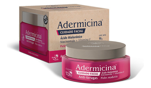 Crema Facial Adermicina Anti-arrugas Acido Hialuronico X 90g