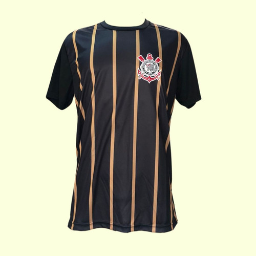 Camisa Corinthians Torcedor Preto E Dourado Licenciado