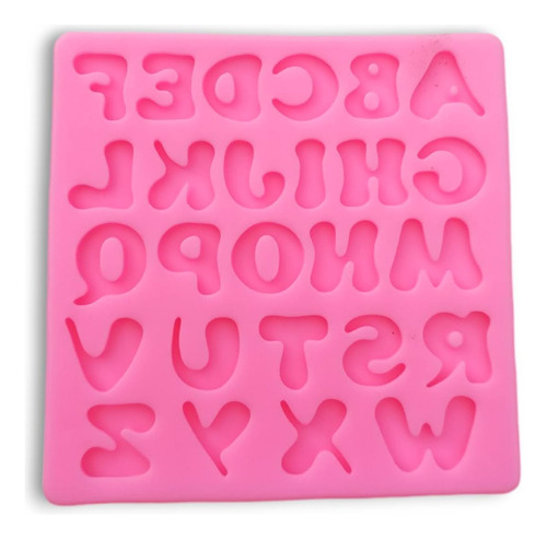 Molde Silicona Letras Redondeadas  Fondant Porcelana