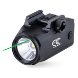 Lanterna De Pistola Tática Mira Laser Verde P/ Trilho 20mm