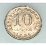 Antigua Moneda De 10 Centavos 1956 Republica Argentina