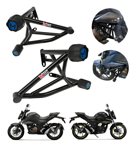 Slider Defensa Tipo Jaula Para Suzuki Gixxer 150 2020 A 2026 | Meses sin interés