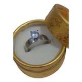 Anillo Arihagne Solitario Cubic Acero Quirúrgico C/caja