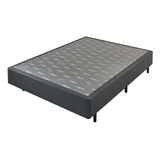 Base Cama Box Colchao Casal 138x188 Linho Grafite Ecoflex