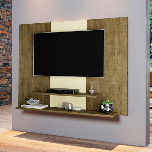  Lojas Rpm Moderno Painel Sala De Estar Estante Para Tv Até 45 Dom - Amêndoa Cor Amêndoa/branco