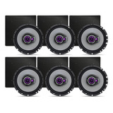 6 Caixas  Som Pioneer Quadrada Embutir Teto Preta 50rms 4ohm