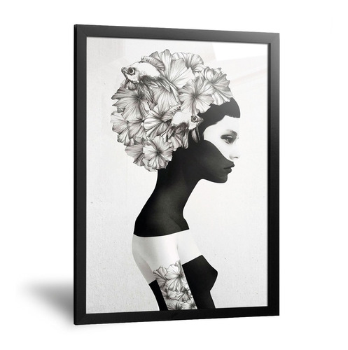 Cuadros Modernos Minimalista Mujer Blanco Y Negro 35x0cm