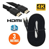 Cabo Hdmi Premium Gold 3 Metros 3m Ultra Hd 4k Tv Pc 2.0 3d
