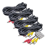 4 Cable Siames Coaxial 4.5mts  Para Camara Cctv Con Union