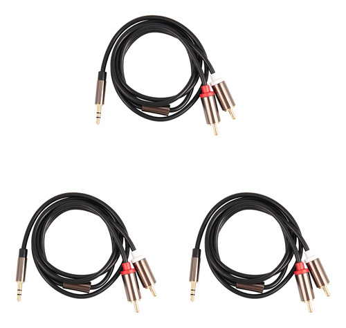 Cable De Audio Line 3x Jack De 3,5 Mm A 2 Rca, Divisor Auxil