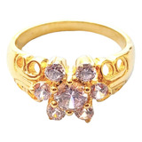 Anillo Plata 925 Dorado Roseta Flor Cubic Rosa Anpl101 Lucio