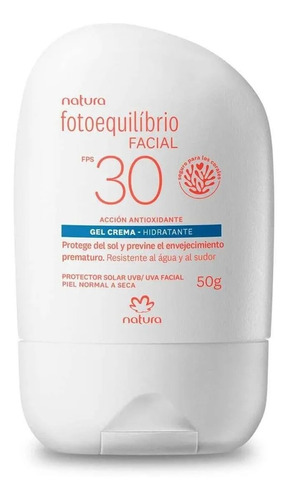 Gel Crema Protector Solar Facial Fotoequilibrio Fps30 Natura