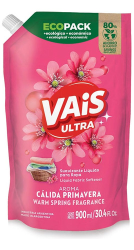 Ecopack Suavizante De Ropa Cálida Primavera 900ml Vais