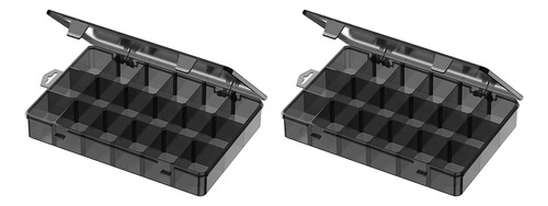 2 Cajas Organizadoras De Plástico Con Separadores Ajustables