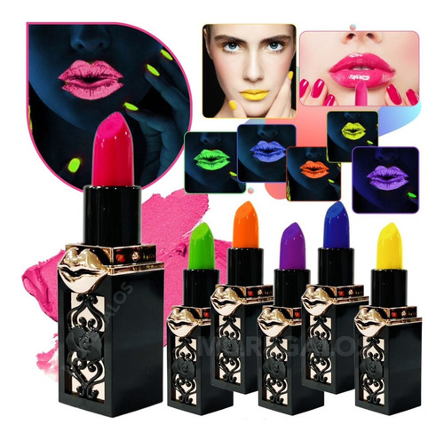 Lápiz X1 Labial Fluor Glow Pinta Labios Neón Fluo Luz Negra 