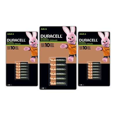 Pilas Recargables 6 Aa Y 12 Aaa Duracell Baterias 1.2v | Meses sin interés
