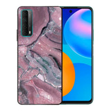 Funda Huawei Y7a Mármol Rosa Tpu Uso Rudo