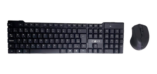 Kit Mouse E Teclado Sem Fio Bluetooth Key-8388 Preto Inova