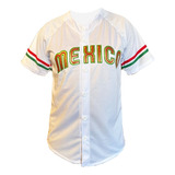 Jersey Playera Casaca Beisbol México Blanca Bordada