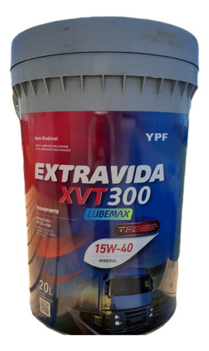 Aceite Ypf Extravida Xv 400 Ts 10w40 20l - Semisintetico L Extr