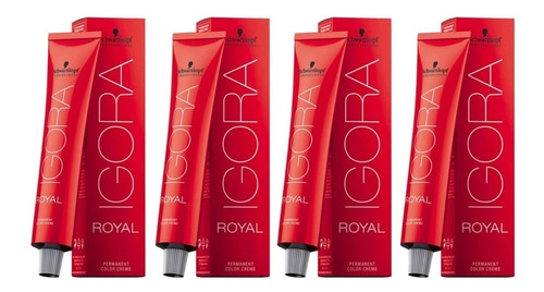 3x Coloração Igora Royal 60g 8-77+ 1x 0-77 Mix Tom Cobre 60g