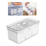 Organizador De Geladeira Cesto Triplo 5l Porta Legumes - Ou