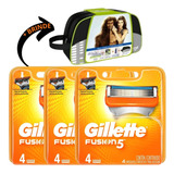 Carga Gillette Fusion 5 Para Barbear Kit C/ 12 Bolsa Brinde