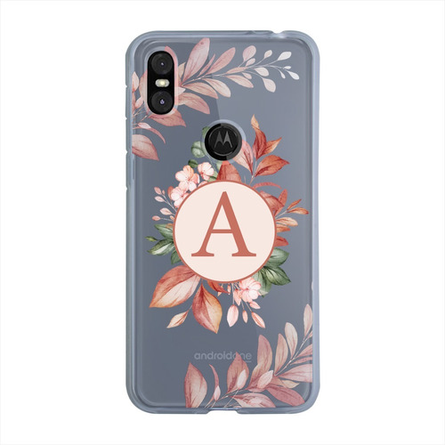 Funda Motorola Flor Antigolpes Personalizada Con Tu Inicial