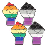 Broche Creativo Gay Pride Breastpin Fist Para Ropa, 4 Piezas