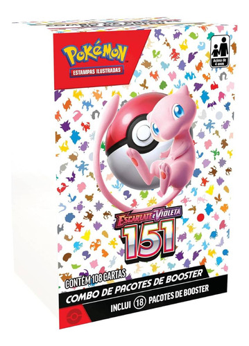 Pokémon Cartas Box 18 Boosters Escarlate E Violeta 151 Copag