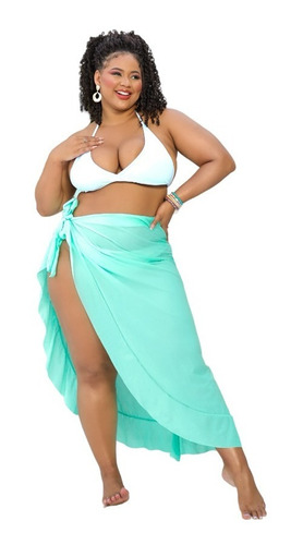 Saia Pareô Saida Praia De Amarrar Canga Plus Size