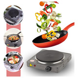 Fogão Portátil Elétrico Cooktop Ferro Fundido Camping 1000w