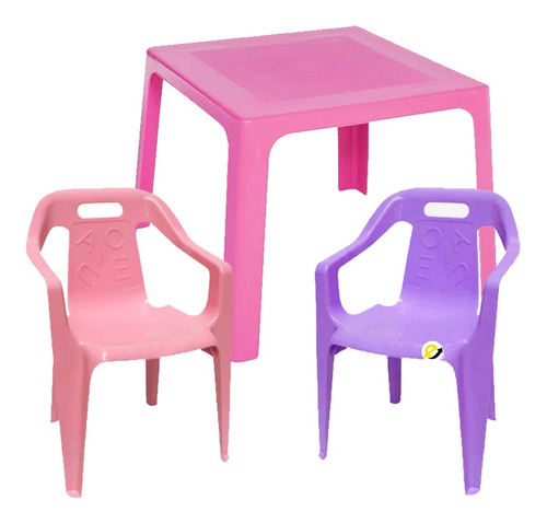 Mesa Comedor Plastico Para Niños + 2 Sillas Original 