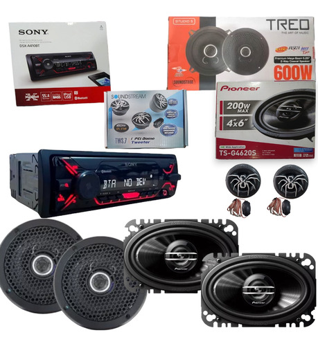 Estereo Sony + 2 Bocinas 4 X6  +2 Bocinas 5.25  + Tweeter 