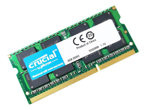 Memória Notebook Crucial 4gb Ddr3 1333mhz Pc3 10600s 1.5v