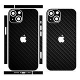 Skin iPhone 14 Decorativo Tipo Fibra De Carbono  2pzs