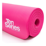 Mat De Yoga. Colchoneta De  Entrenamiento Fucsia Ten Series Color Rosa