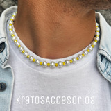 Collar Sunshine Kratos De Perlas Amarillas 45 Cm.