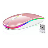 Mouse Inalámbrico Recargable Goojodoq  M06 Rosa